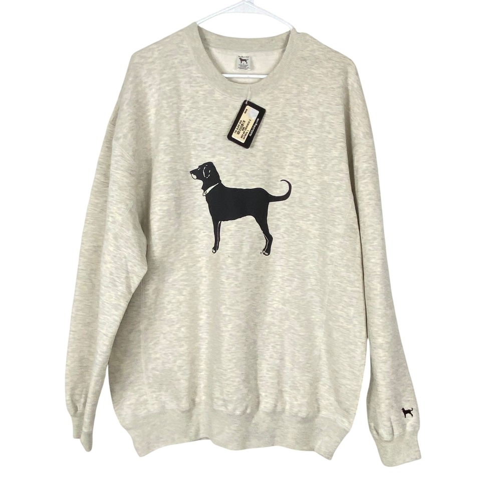 The Black Dog Mens SW Crewneck D Sweatshirt Oatmeal Heather Logo L NWT